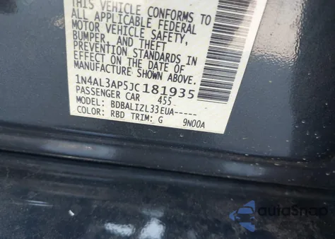 2018 Nissan Altima 2.5 Sv from USA, damaged, VIN 1N4AL3AP5JC181935